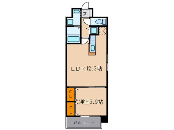 グランパ－ク天神Ｂ棟の物件間取画像